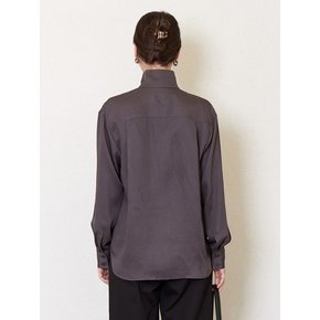 tencel open collar shirt_smoke