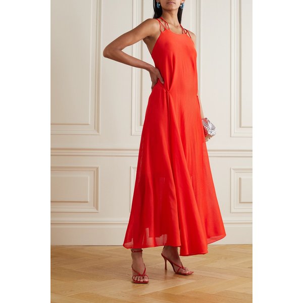 Open-back Knitted Maxi Dress 레드 11452292646652758