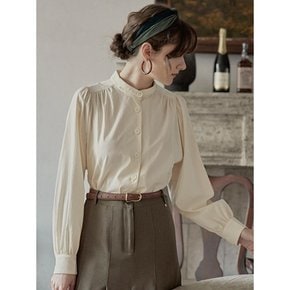 PM_Apricot collarless shirt