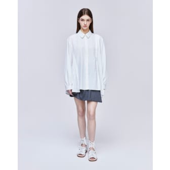 송지오 [파주점] [송지오우먼]송지오 어시메트릭 플리츠 셔츠 화이트 WH2SH301WH