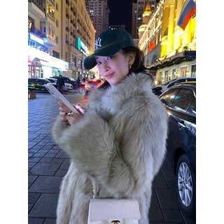 에이치모드 Fur long jacket (베이지)