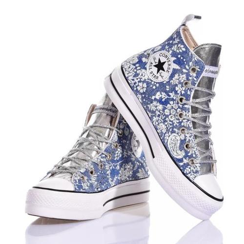 컨버스 스니커즈 3236 CONVERSE PLATFORM FLOWER JEANS Blue