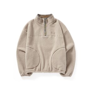 Half Zipup Fleece Anorak_Beige