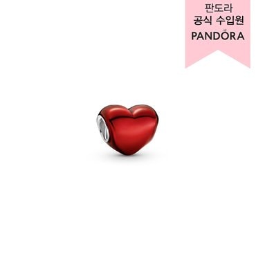 판도라 [백화점 보증서 제공] PANDORA 메탈릭 레드 하트 참_799291C02