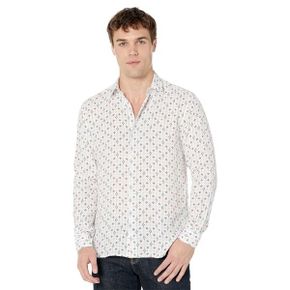 3696383 SERGE BLANCO Long Sleeve Linen Print Shirt
