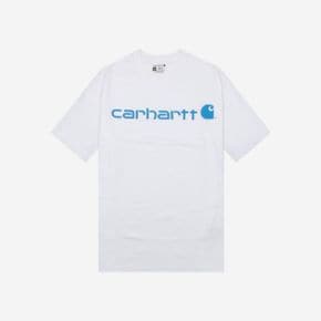 칼하트 루즈핏 헤비웨이트 숏슬리브 로고 그래픽 레귤러 티셔츠 화이트 Carhartt Loose Fit Heav