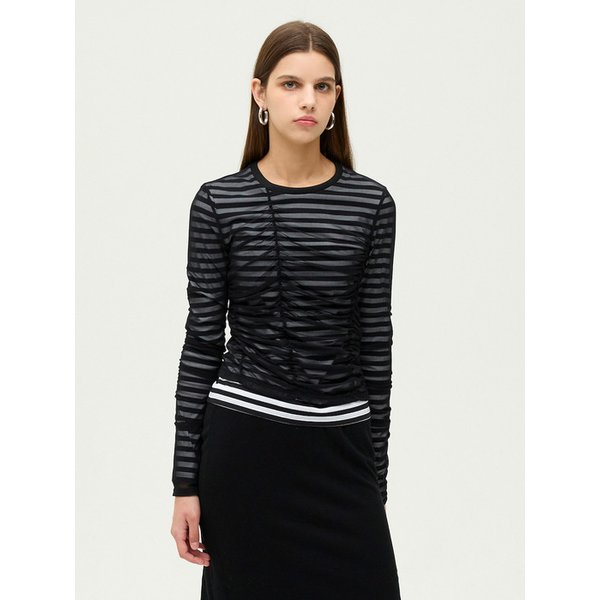 시어 스트라이프 셔링 티셔츠 EMQ1WTS040