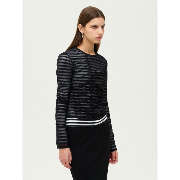 시어 스트라이프 셔링 티셔츠 EMQ1WTS040