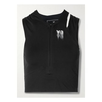 아디다스 Y-3 크롭 컷아웃 프린트 스트레치  탱크 블랙 1647597325299729