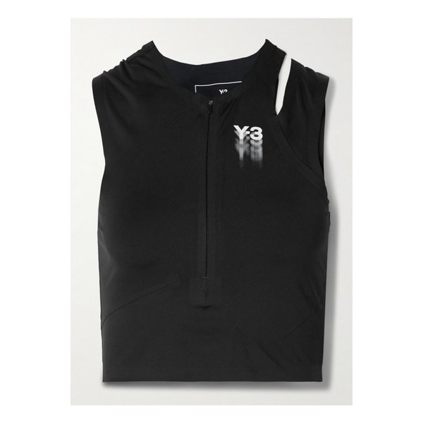 Y-3 크롭 컷아웃 프린트 스트레치  탱크 블랙 1647597325299729