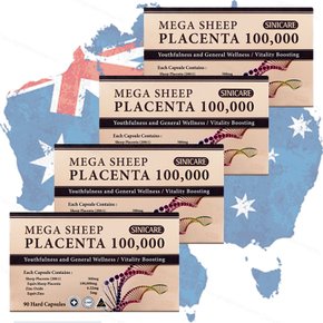 시니케어 호주 최고함량 양태반 100000mg 90캡슐x4통