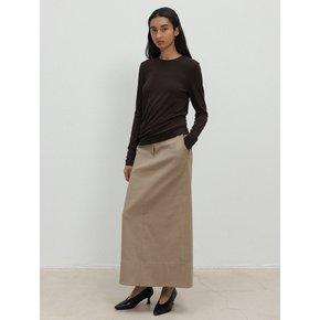 Waistband Maxi Skirt_Mocha