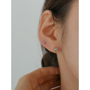 Dear Pack 3pcs Silver Stud Earring Ie222 [Silver]