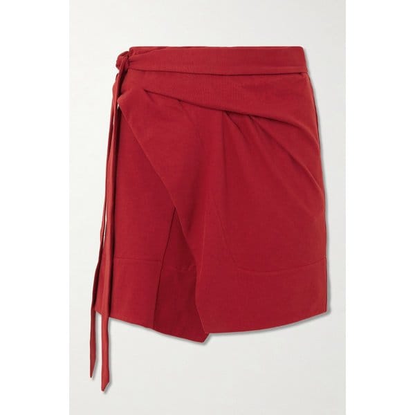 베레니스 어시메트릭 드레이프 코튼 저지 미니 랩 스커트 46376663162989387