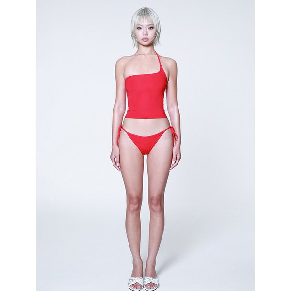 Nati asymmetric tank bikini - rich red
