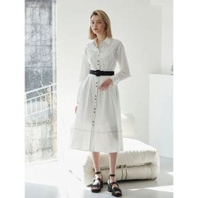 배색 스티치 카라 롱 원피스 EN2WO365_P385166073
