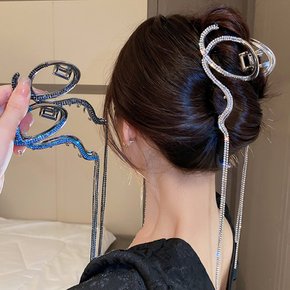 웨이브 큐빅 꼬임 태슬 드롭 특이한 심플 포인트 집게핀 올림머리 헤어 머리핀 헤어핀 집게삔 가벼운 여성
