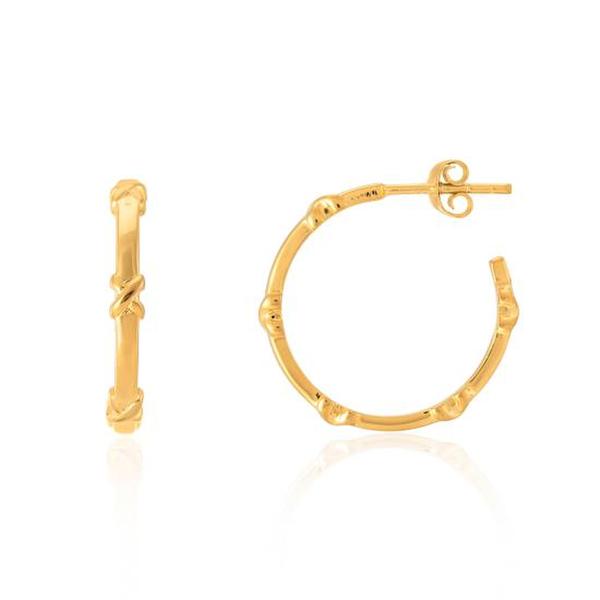 아우리 주얼리 이어링 E1292 Deia Piccolo Yellow Gold Vermeil Kiss Hoop Earrings