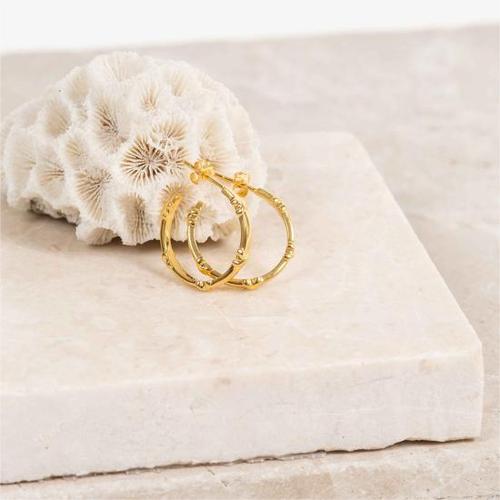 아우리 주얼리 이어링 E1292 Deia Piccolo Yellow Gold Vermeil Kiss Hoop Earrings