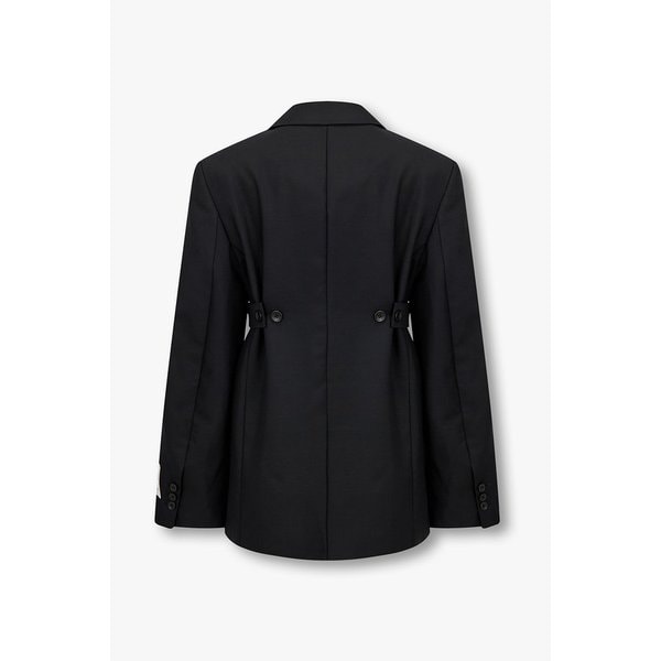 울 블렌드 버튼 스트랩 블레이저 3615301008000