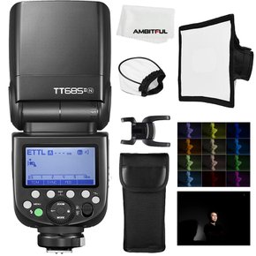 [Godox TT685II-N GN60 i-TTL Speedlite HSS 18000S 0.1-2.6 S 290 2.4 G X Nikon 정규