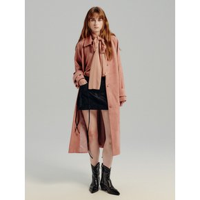 OVERFIT SUEDE COAT - PINK