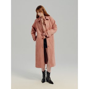 OVERFIT SUEDE COAT - PINK