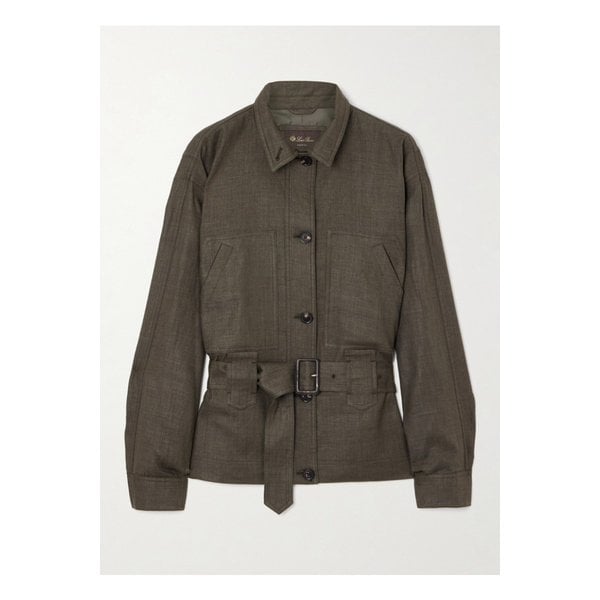 제일론 벨트 리넨 울 혼방 재킷 다크 그린 1647597355212174