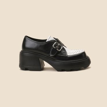 슈콤마보니 Braided buckle loafer(black white)  DG1DS25016BWX