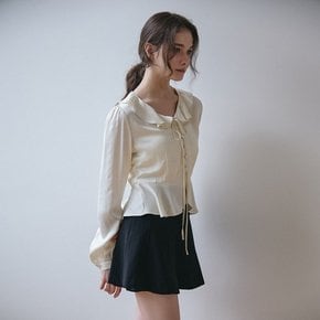 FLARE SATIN BLOUSE_CREAM