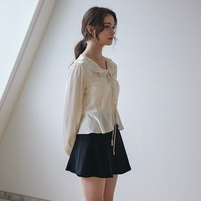 FLARE SATIN BLOUSE_CREAM