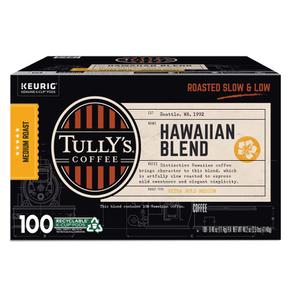 미국직구 Tully`s Coffee 툴리스커피 하와이안 블렌드 미디엄 k-cup 100캡슐 Hawaiian Blend