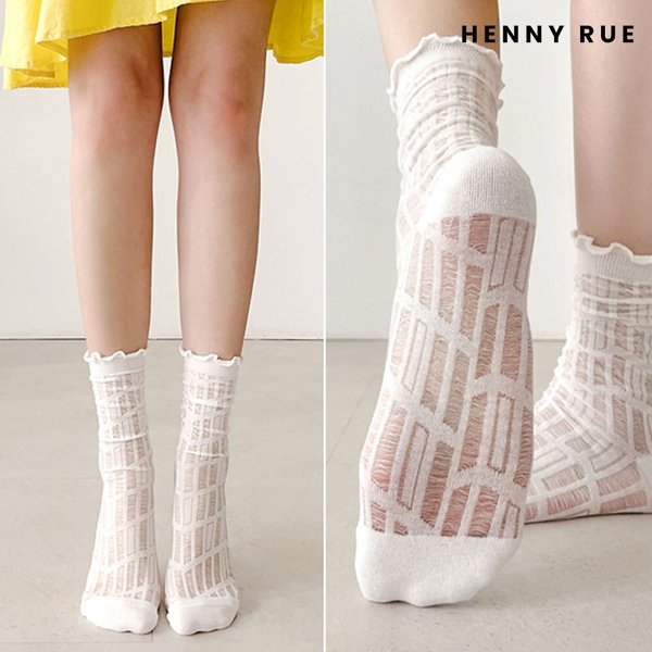 [헤니루] 프릴 코코 레이스 삭스 2족 세트