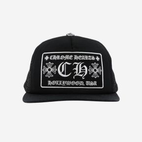 크롬하츠 CH 할리우드 트러커햇 블랙 Chrome Hearts CH Hollywood Trucker Hat Black