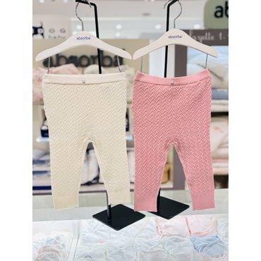 압소바 [압소바 25FW 임신출산선물]제리 니트 레깅스  1A2744101S (아이보리+핑크)