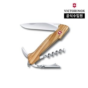 [공식] 와인 마스터 우드 라지 포켓 스위스 아미 나이프 올리브 우드 0.9701.64