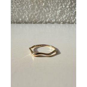 14k slim wave ring