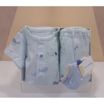 블루독베이비 **MN)큐티돌핀 반팔내의,양말 선물세트(45370-054-16+45314-810-04)