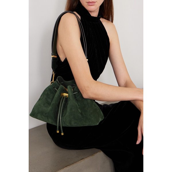 신치 미디엄 가죽 트리밍 스웨이드 숄더백 46376663162936453