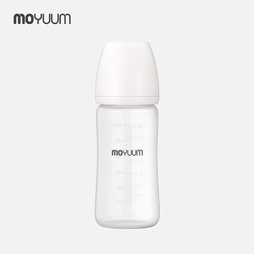 모윰 실리콘 코팅 노꼭지 유리 젖병 240ml