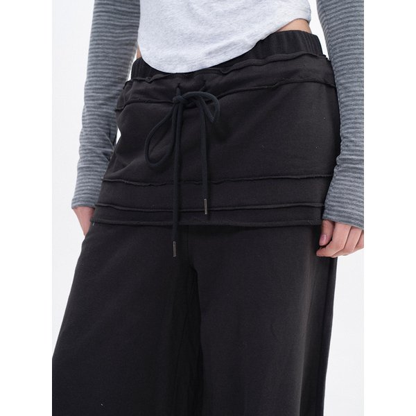Layerd Skirt Pants / 레이어드 스커트 팬츠 [Charcoal]