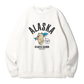 [alvinclo_enormous] XL~4XL 빅사이즈 알래스카 연어 곰돌이 오버핏 맨투맨 BE5980 (3 COLOR)
