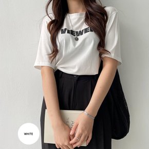 / 뷰 레터링 루즈핏 반팔 티셔츠 기본 레이어드티