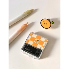 Tangerine checkerboard Z flip case (jelly/jelly hard case)