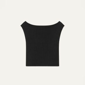 French Sleeve Jersey Top Black