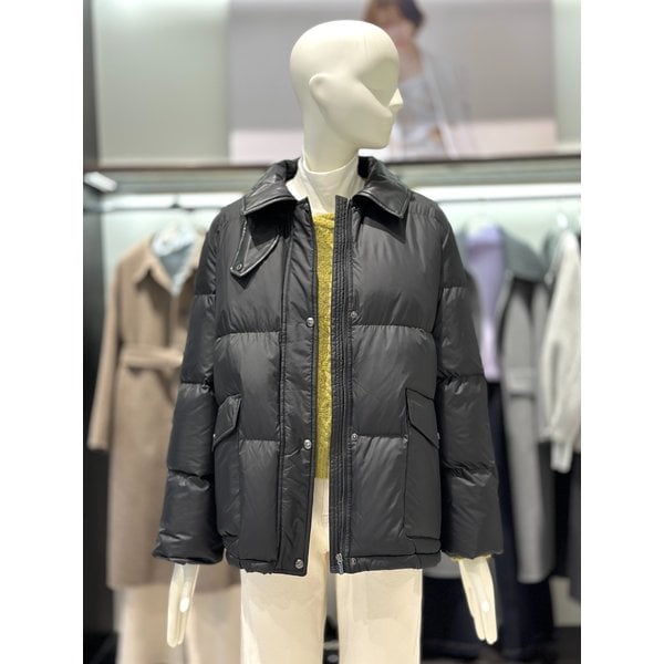 [시흥점] 페이크 레더 배색 포인트 구스 다운 점퍼 V254PSG946