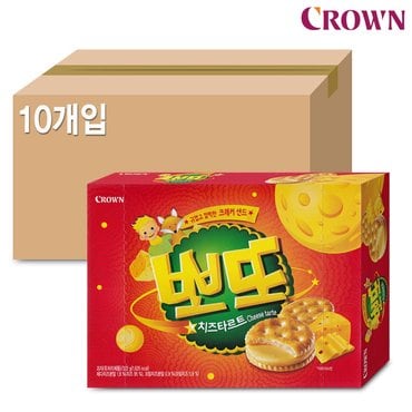  크라운 뽀또 치즈타르트 322gX10개 (1BOX)