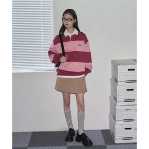 로고 와펜 스트라이프 럭비 스웨트 셔츠LRTS6103