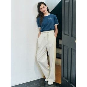 MET linen wide banding pants ivory