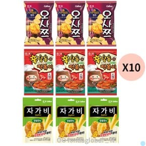 해태 오사쯔 30개 신당동떡볶이 30개 자가비 30개